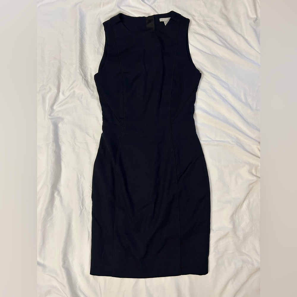 HM Womens Blue Black Sheath Dress Size 4